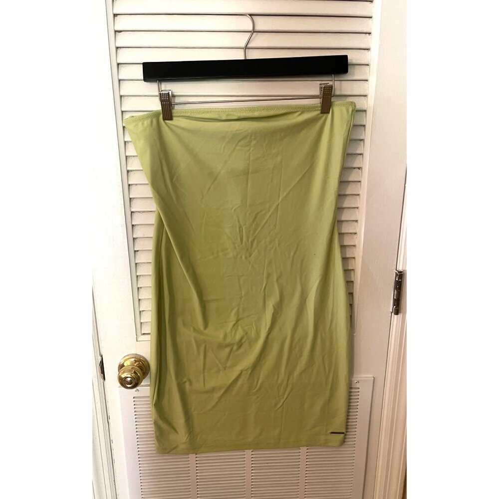 Dollskill Neon Green Strapless Poster Girl Sheath Nylon Spandex XL
